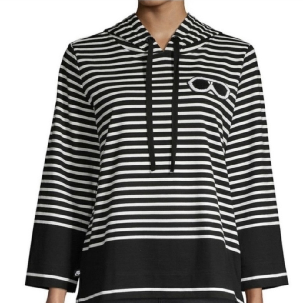 Karl Lagerfeld striped hooded top